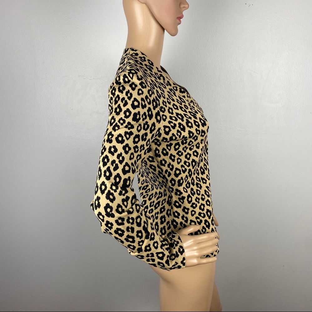 New Theory Leopard Print Button Front Cardigan - image 5